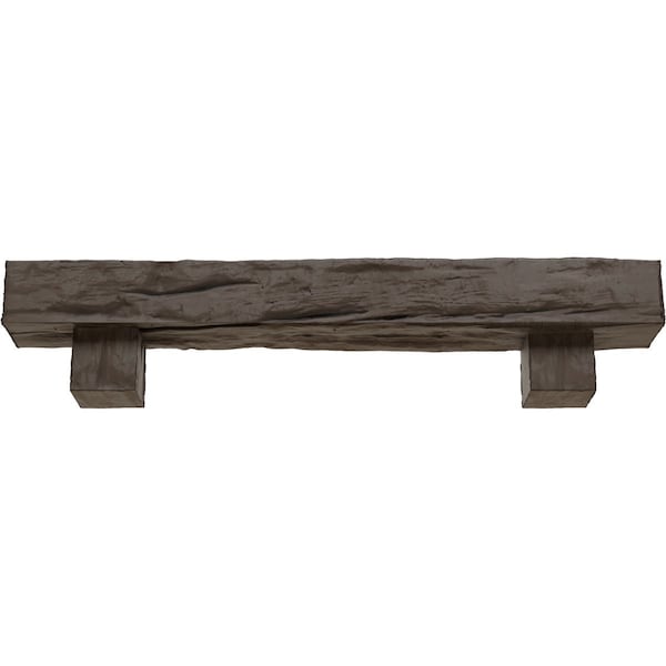 Kit W/ Alamo Corbels, NaturaL Honey Dew, 6H X 10D X 84W Riverwood Faux Wood Fireplace ManteL